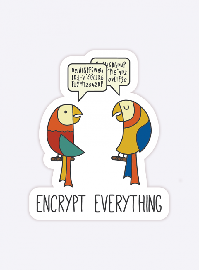 #EncryptEverything Parrots Sticker - 3 inch