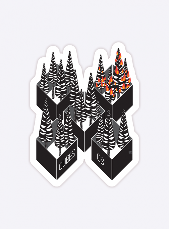 "Firewall" Qubes Vinyl Sticker - 3 inch