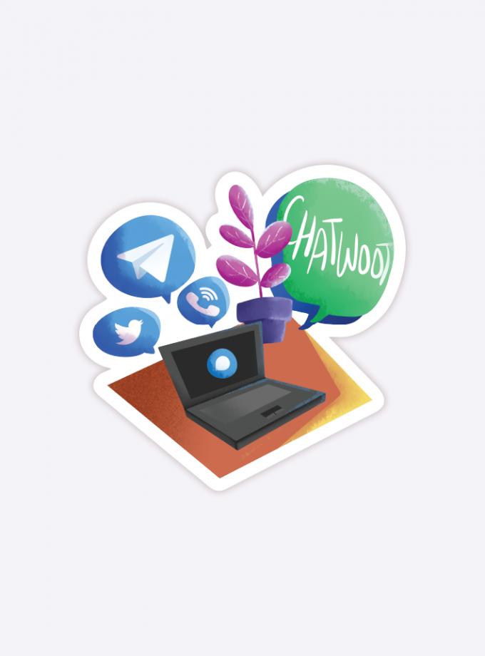 Chatwoot Integrations Sticker - 3 inch
