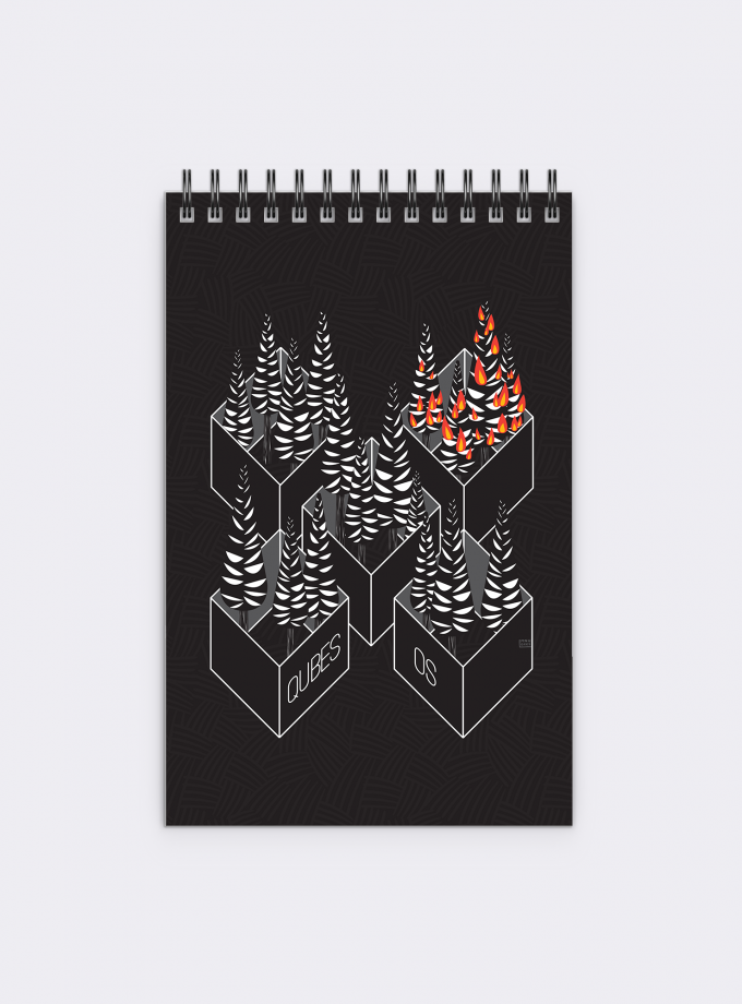 Qubes "Firewall" Notepad, Plain/Dotted Paper, 60 Pages