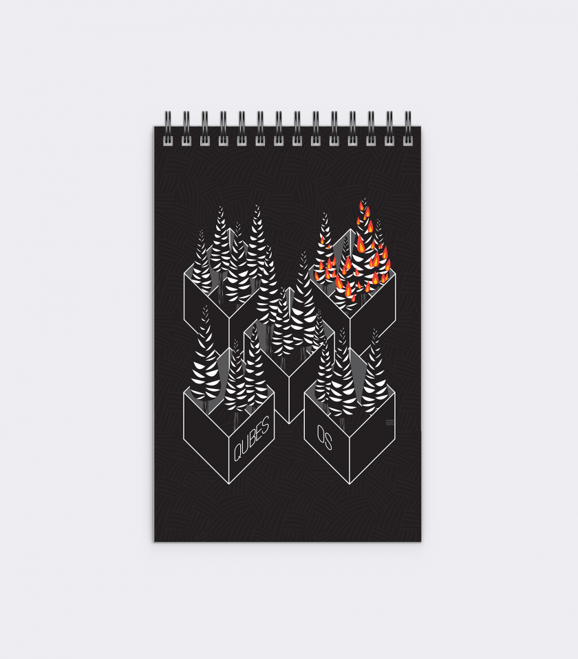 Qubes "Firewall" Notepad, Plain/Dotted Paper, 60 Pages