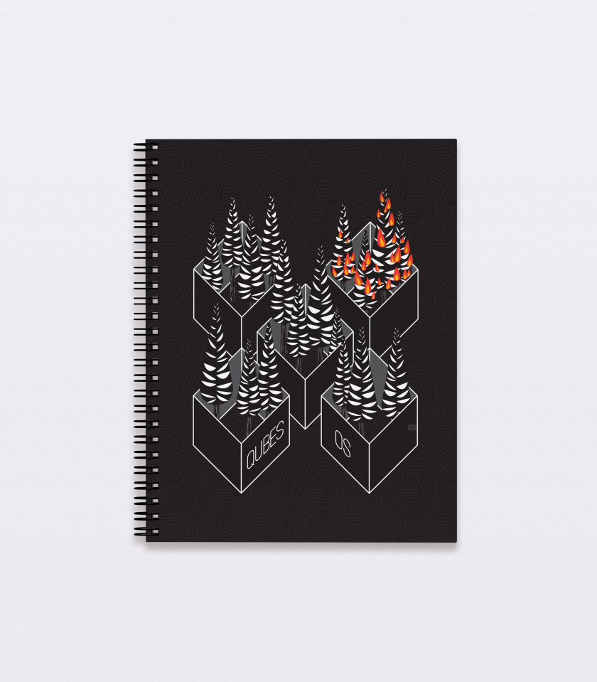 Qubes "Firewall" Notebook, Plain/Lined/Dotted Paper, 60 Pages