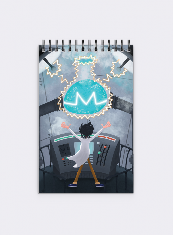 Mad Scientist Notepad, Plain/Dotted Paper, 60 Pages