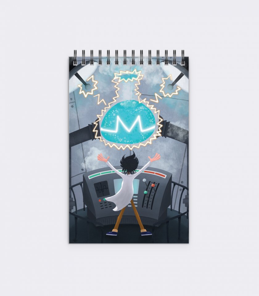 Mad Scientist Notepad, Plain/Dotted Paper, 60 Pages