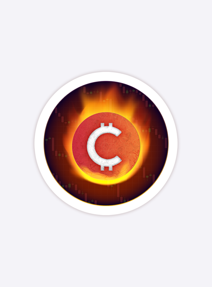 Crypto on Fire Sticker - 2 inch
