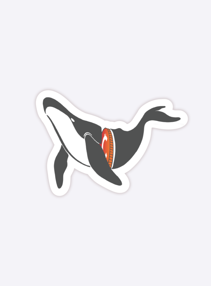 Crypto Whale Glossy Sticker - 3 inch